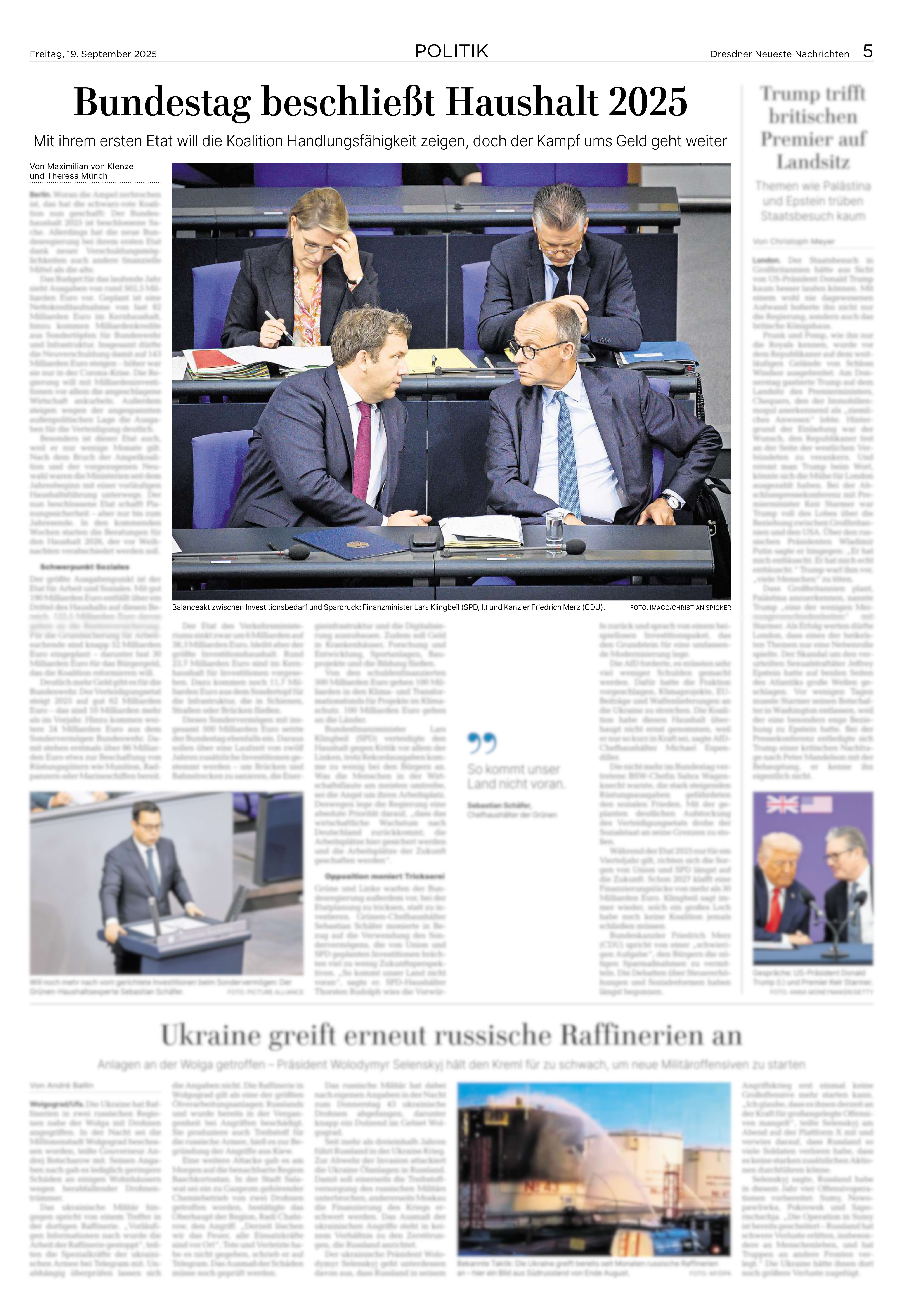 Dresdner Neueste Nachrichten vom 19.09.2025